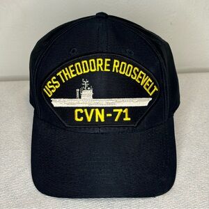 Vintage United States US Navy USS Theodore Roosevelt‎ Snapback Baseball Cap Hat